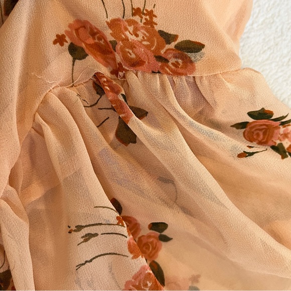 SOLD✖️LC Lauren Conrad Floral Chiffon Shirt Ruffles Spring Size XL - Picture 10 of 11